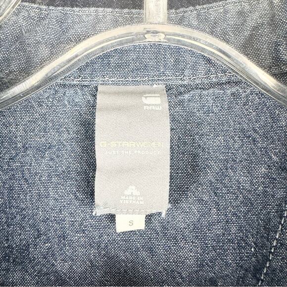 G-Star Raw Hunter 5620 Straight Shirt Lightweight Dark Denim Button Down Size S - Picture 8 of 15